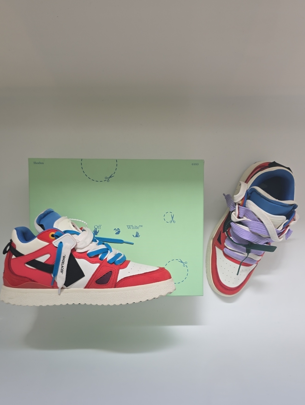 Off-White Sponge Mens' Mid-Top Leather Sneakers